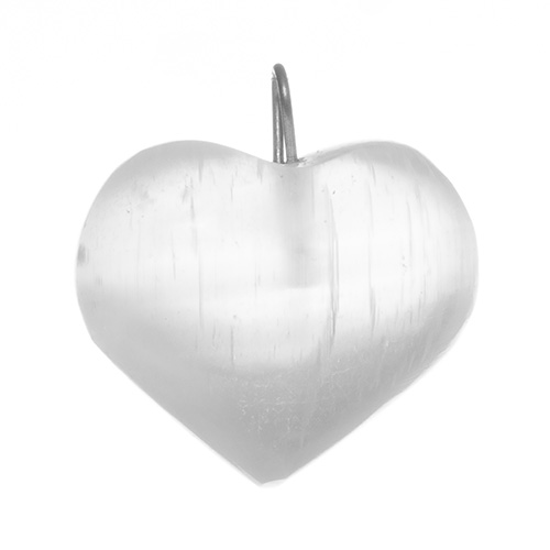 PENDENTIF COEUR SÉLÉNITE BLANC ( x5pcs)