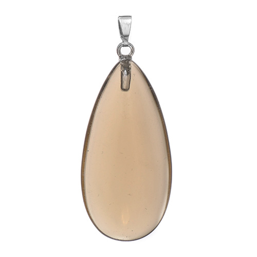 PENDENTIF GOUTTE QUARTZ FUMÉ 