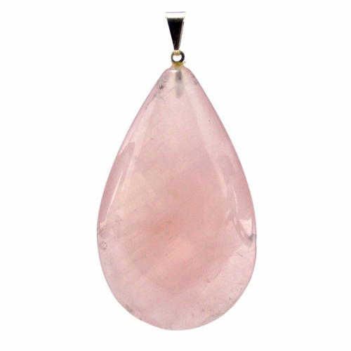 PENDENTIF GOUTTE QUARTZ ROSE 