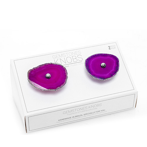 POIGNÉES DE PORTE AGATE ROSE