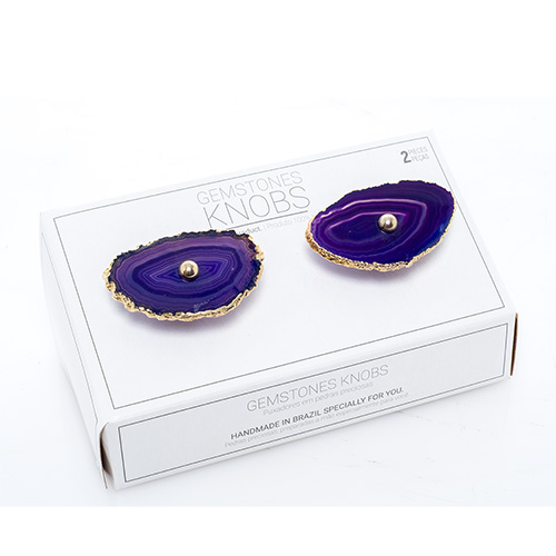 POIGNÉES DE PORTE AGATE VIOLETTE