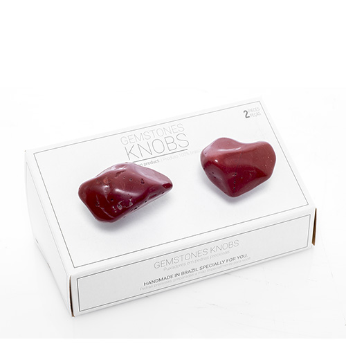 POIGNÉES DE PORTE JASPE ROUGE