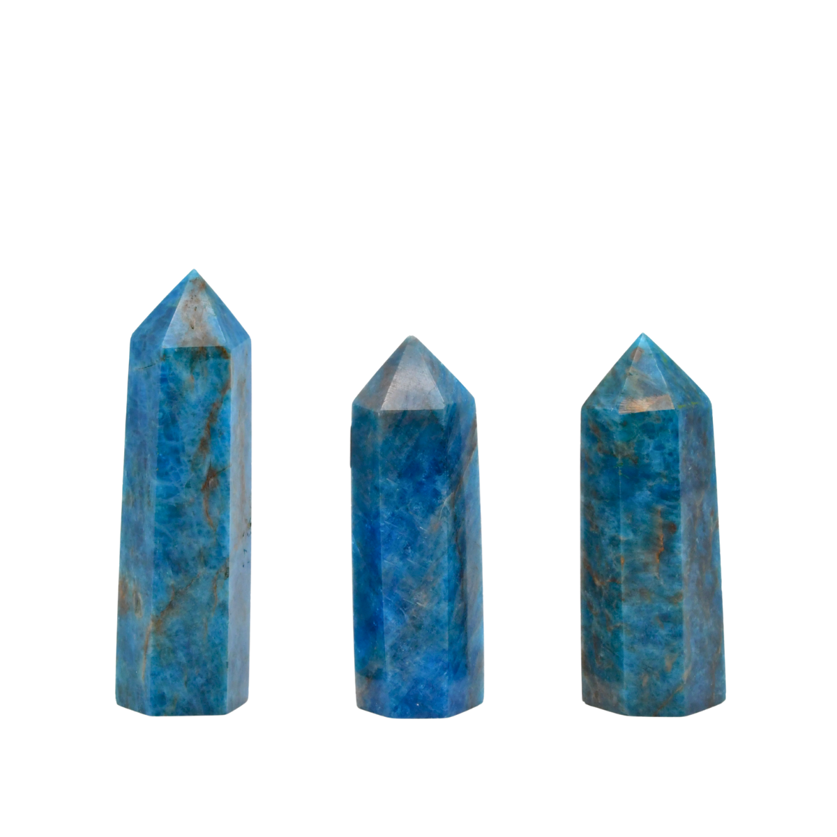 POINTE POLIE FACETTÉE EN APATITE - QUALITÉ EXTRA (x3)