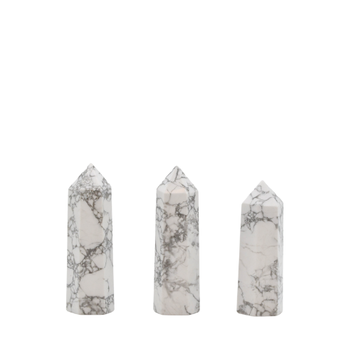 POINTE POLIE FACETTÉE EN HOWLITE BLANCHE - QUALITÉ EXTRA (x3)