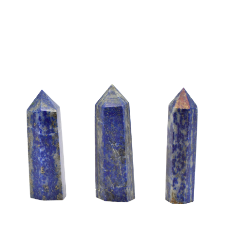 POINTE POLIE FACETTÉ EN LAPIS LAZULI - QUALITÉ EXTRA (x3)