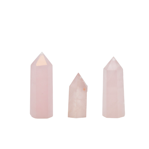 POINTE POLIE FACETTÉE EN QUARTZ ROSE - QUALITÉ EXTRA