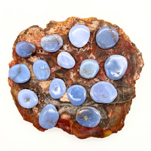 GALET CALCÉDOINE BLEUE