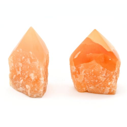 POINTES SEMI-POLIE EN  <strong>CALCITE ORANGE</strong> (500 Gr )
