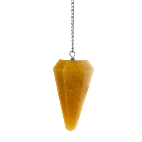 PENDULE FACETTÉ CALCITE ORANGE (La pièce)