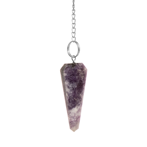 PENDULE FACETTÉ LÉPIDOLITE (La pièce)