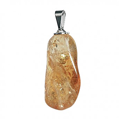 PENDENTIFS PIERRES FINES SUR BÉLIÈRE CITRINE (x5 pces)