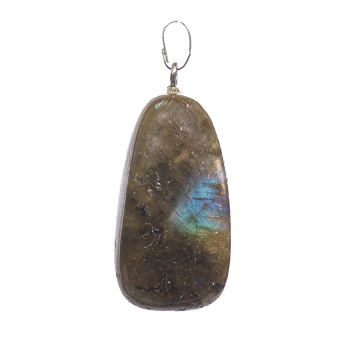 PENDENTIFS PIERRES FINES SUR BÉLIÈRE LABRADORITE (x5 pces)