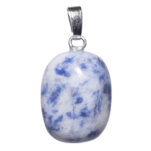 PENDENTIFS PIERRES  ROULÉES SUR BÉLIÈRE SODALITE (x5 pces)