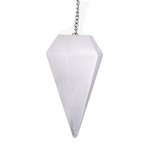 PENDULE FACETTÉ SÉLÉNITE BLANCHE (La pièce)