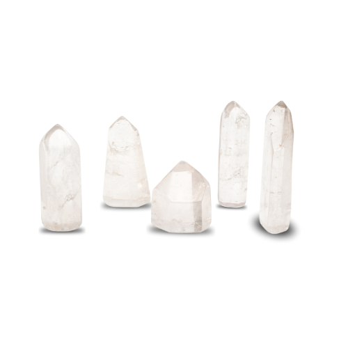 SACHET DE 50 POINTES DE QUARTZ POLIE TRANSLUCIDE Qualité EXTRA