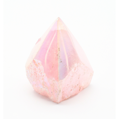 POINTE EN QUARTZ ROSE AURA PERLÉ Qualité A (Moyen modèle)