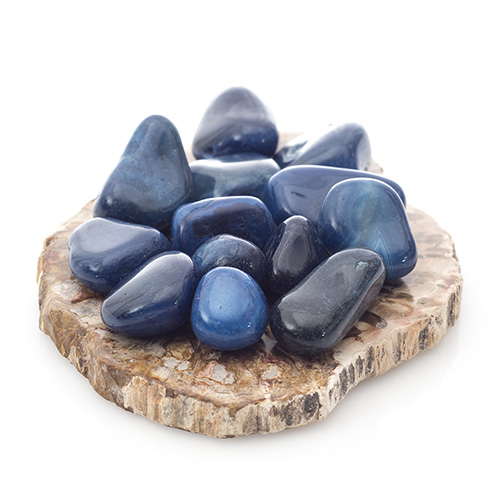 PIERRES ROULÉES AGATE BLEUE TEINTÉE - QUALITÉ EXTRA