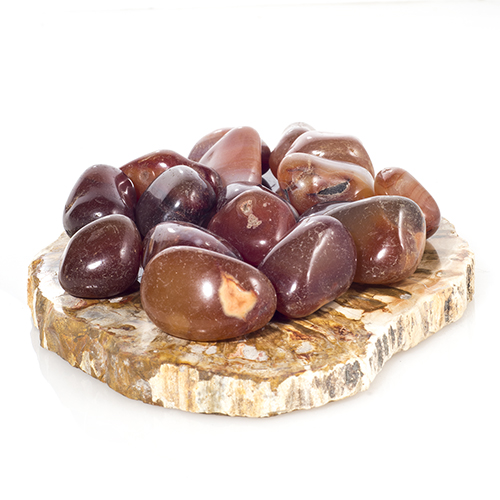 PIERRES ROULÉES AGATE ROUGE TEINTÉE - QUALITÉ EXTRA