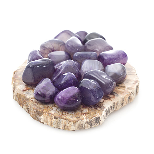 PIERRES ROULÉES AGATE VIOLETTE TEINTÉE - QUALITÉ EXTRA