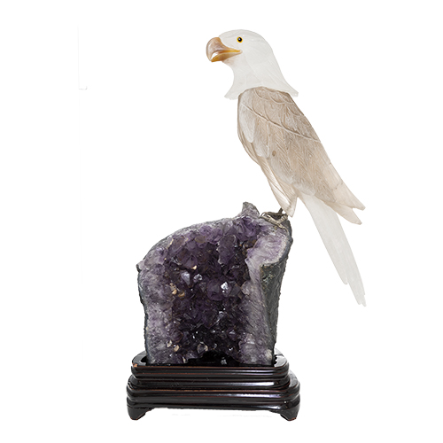 STATUETTE OISEAU AMÉTHYSTE 5 (Aigle blanc)