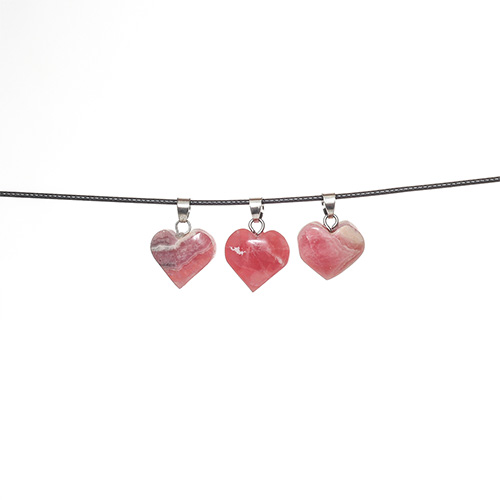 PENDENTIF COEUR EN RHODOCROSITE Qualité SUPER EXTRA (La pièce)