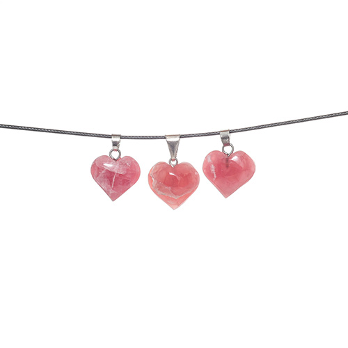 PENDENTIF COEUR EN RHODOCROSITE Qualité SUPER EXTRA (La pièce)