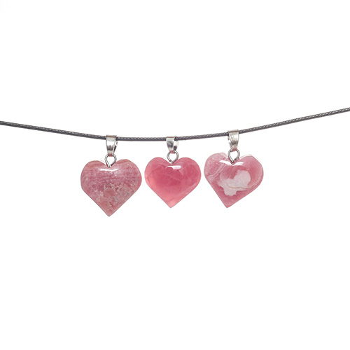 PENDENTIF COEUR EN RHODOCROSITE Qualité SUPER EXTRA (La pièce)