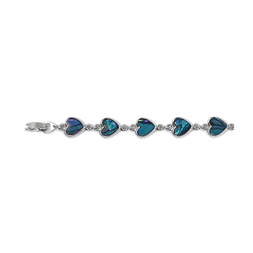 BRACELETS NACRE BLEUE CŒUR (x 12 pcs)