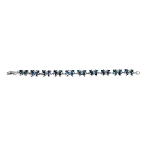 BRACELETS NACRE BLEUE PAPILLON (x 12 pcs)