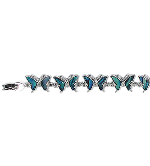 BRACELETS NACRE BLEUE GRAND PAPILLON (x 12 pcs)