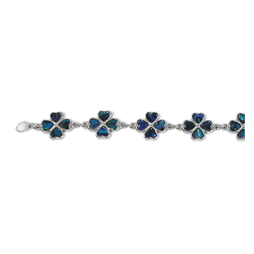 BRACELETS NACRE BLEUE TRÈFLE (x 12 pcs)