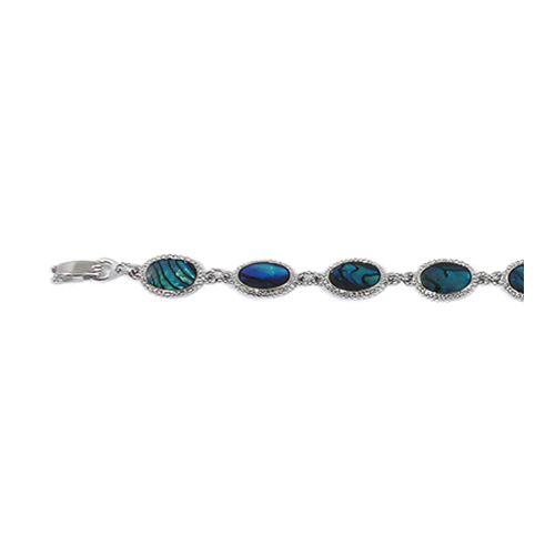 BRACELETS NACRE BLEUE OVALE ANTIQUE (x 12 pcs)