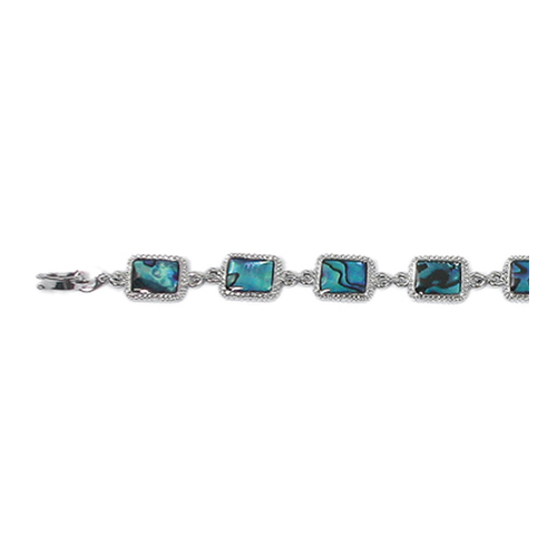BRACELETS NACRE BLEUE RECTANGLE (x 12 pcs)
