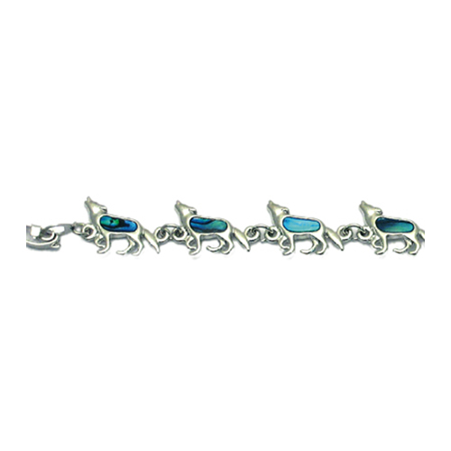 BRACELETS NACRE BLEUE LOUP (x 12 pcs)