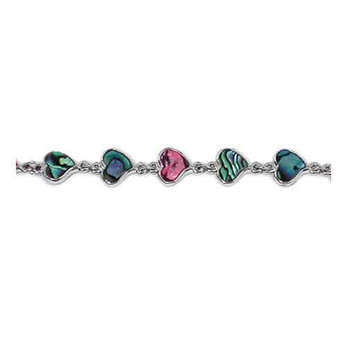 BRACELETS NACRE MULTICOLORE CŒUR VIRGULE (x 12 pcs)