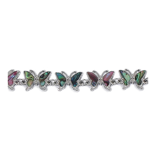 BRACELETS NACRE MULTICOLORE PAPILLON (x 12 pcs)