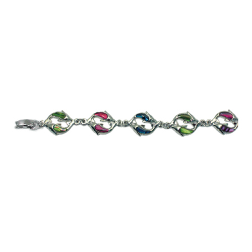 BRACELETS NACRE MULTICOLORE DOUBLE DAUPHINS (x 12 pcs)