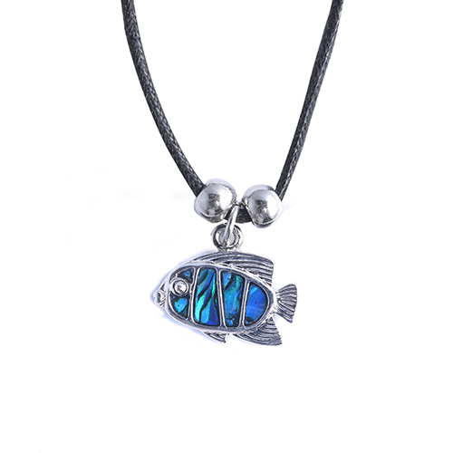 PENDENTIFS CORDON NACRE POISSON TROPICAL (x 12 pcs)