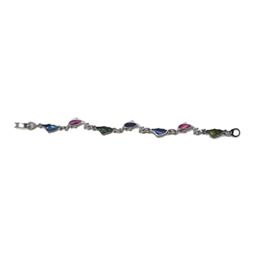 BRACELETS ENFANT NACRE BLEUE & MULTICOLORE DAUPHIN+CORSE (x 12 pcs)