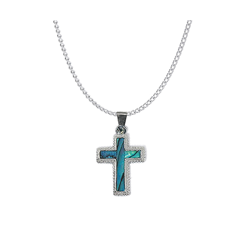 PENDENTIFS CHAÎNES NACRE CROIX (x 12 pcs)