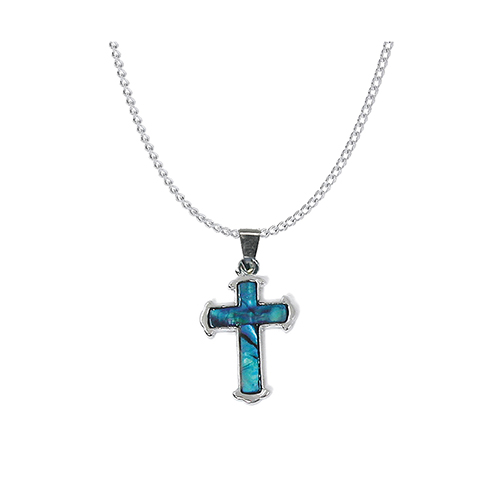 PENDENTIFS CHAÎNES NACRE CROIX (x 12 pcs)