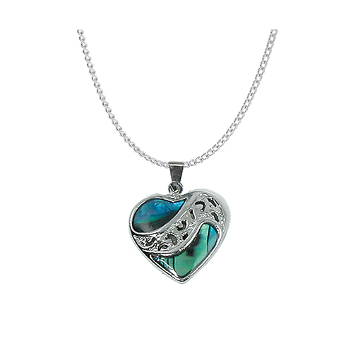 PENDENTIFS CHAÎNES NACRE CŒUR DENTELLE (x 12 pcs)