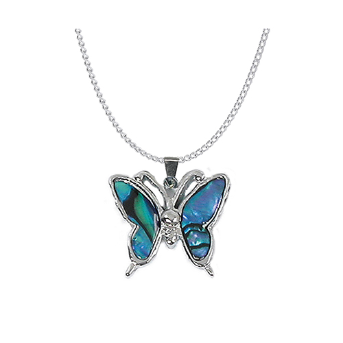 PENDENTIFS CHAÎNES NACRE PAPILLON (x 12 pcs)