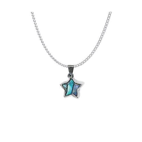 PENDENTIFS CHAÎNES ENFANT NACRE BLEUE ÉTOILE (x 12 pcs) 