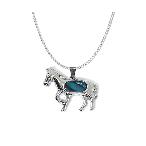 PENDENTIFS CHAÎNES NACRE CHEVAL (x 12 pcs)