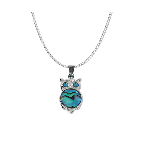 PENDENTIFS CHAÎNES NACRE CHOUETTE (x 12 pcs)