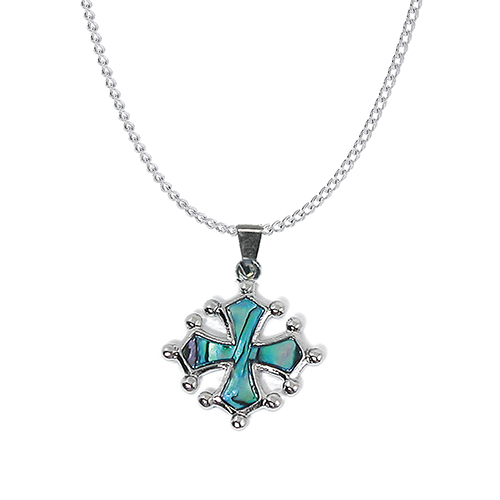 PENDENTIFS CHAÎNES NACRE CROIX LANGUEDOC (x 12 pcs)
