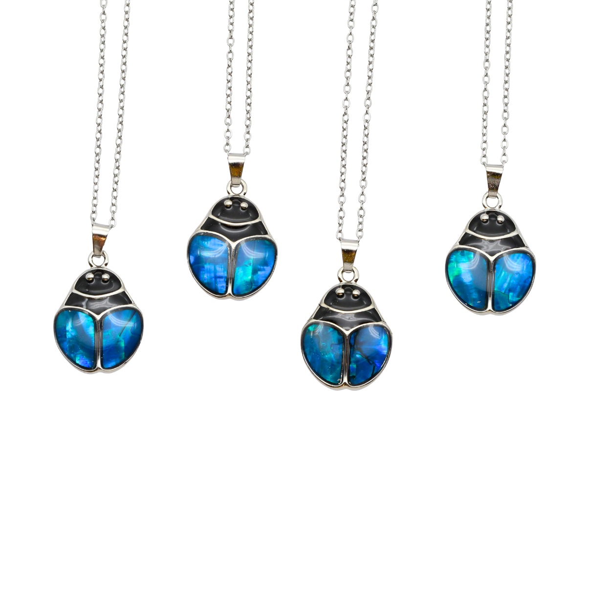 PENDENTIFS CHAINES NACRE COCCINELLE (x 12 pcs)