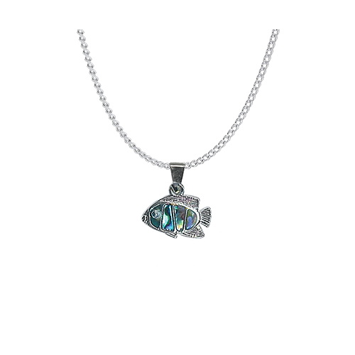 PENDENTIFS CHAÎNES NACRE POISSON TROPICAL (x 12 pcs)