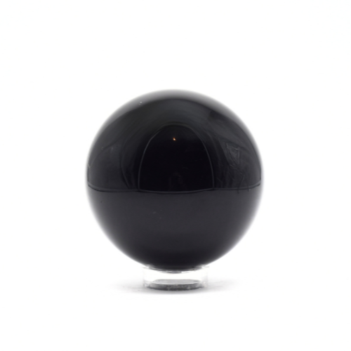 SPHÈRE EN <strong>OBSIDIENNE NOIRE</strong> Qualité EXTRA (La pièce)